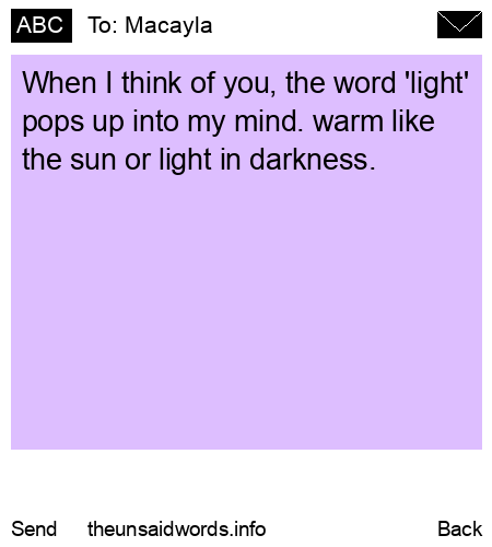 unsent message to Macayla