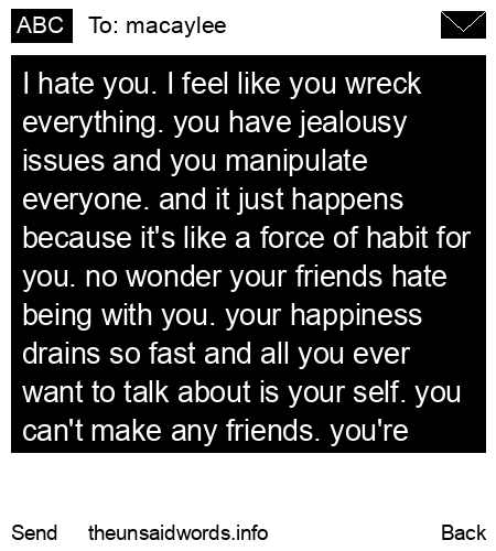 unsent message to macaylee
