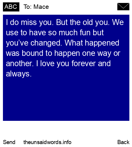 unsent message to Mace