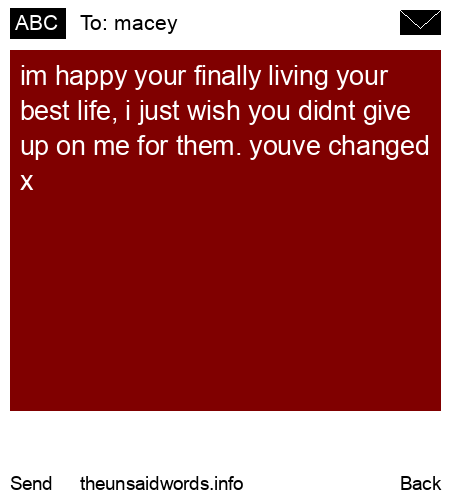 unsent message to macey