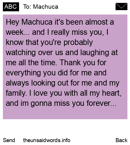 unsent message to Machuca