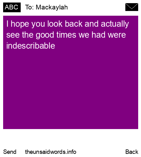 unsent message to Mackaylah 