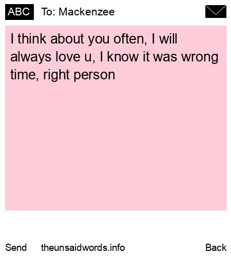 unsent message to Mackenzee