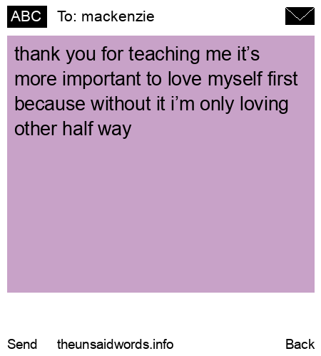 unsent message to mackenzie