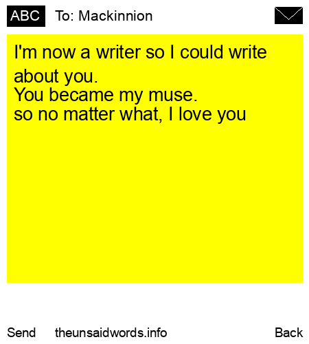 unsent message to Mackinnion 
