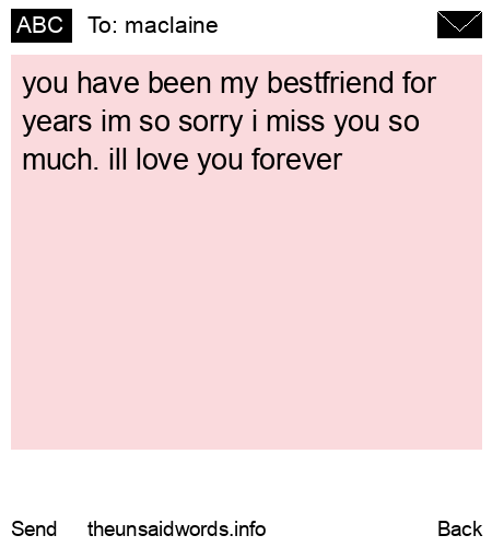 unsent message to maclaine