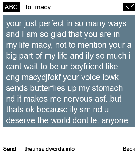 unsent message to macy