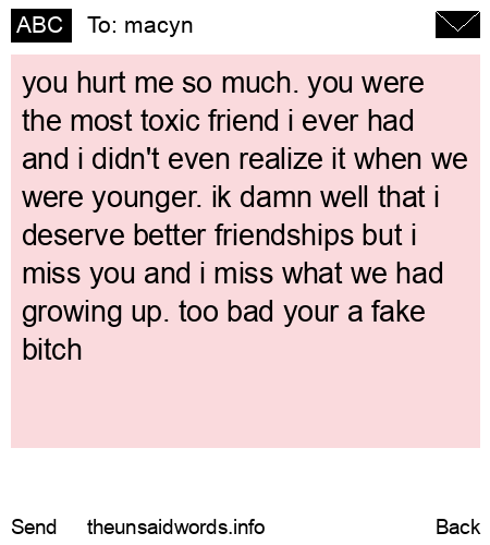 unsent message to macyn