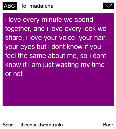 unsent message to madalena