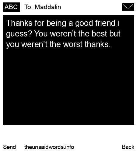 unsent message to Maddalin 