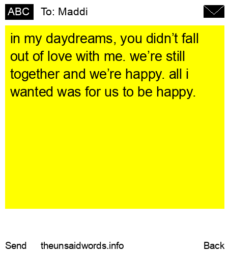 unsent message to Maddi
