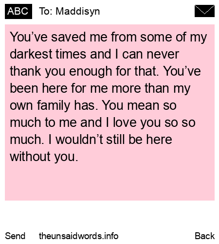 unsent message to Maddisyn