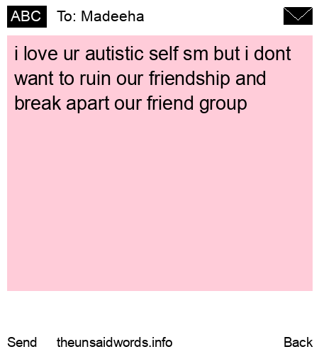 unsent message to Madeeha