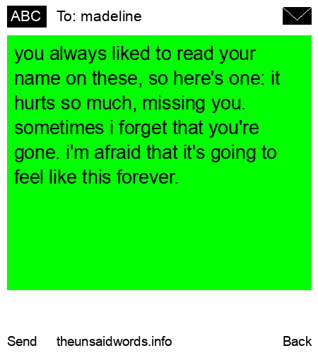 unsent message to madeline