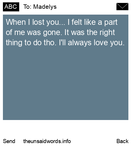 unsent message to Madelys