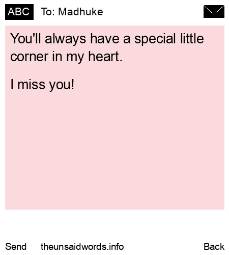 unsent message to Madhuke