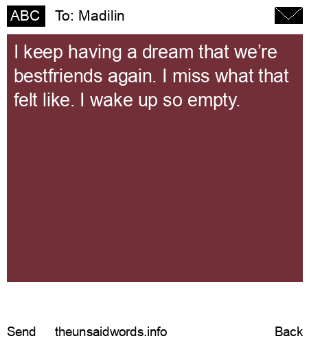 unsent message to Madilin