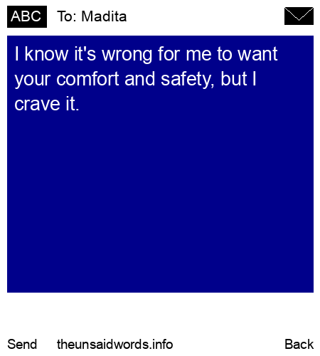unsent message to Madita