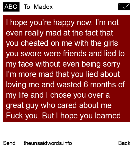unsent message to Madox