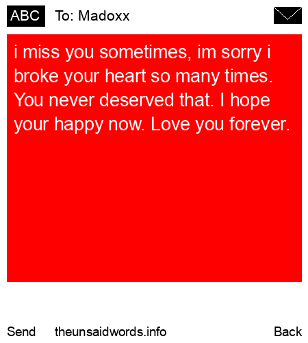 unsent message to Madoxx