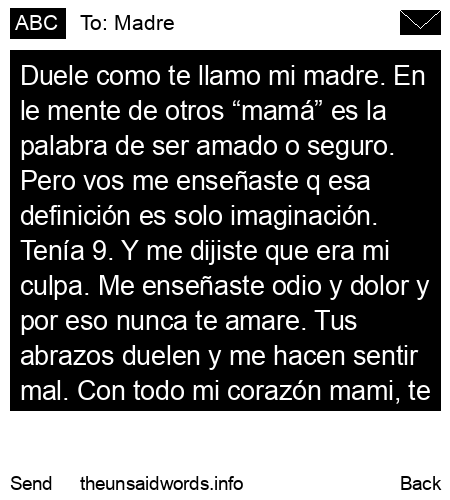 unsent message to Madre