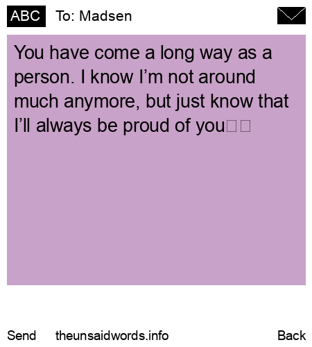 unsent message to Madsen