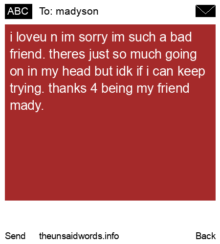 unsent message to madyson