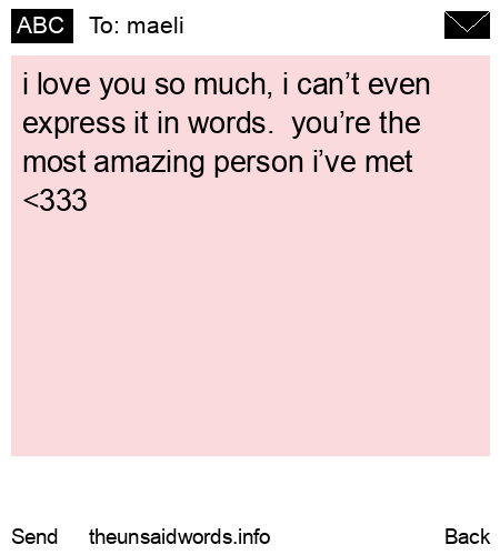 unsent message to maeli