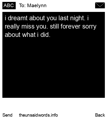 unsent message to Maelynn