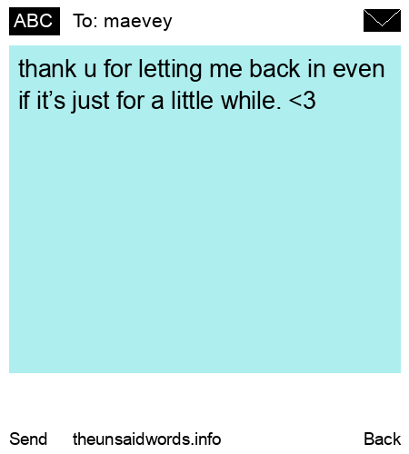 unsent message to maevey