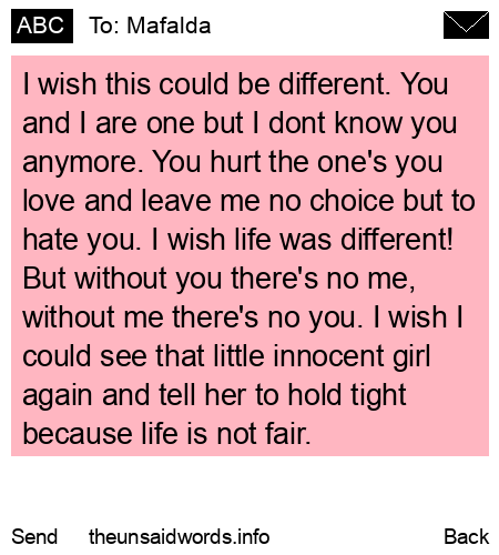 unsent message to Mafalda