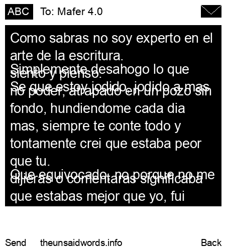 unsent message to Mafer 4.0