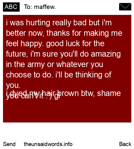unsent message to maffew.