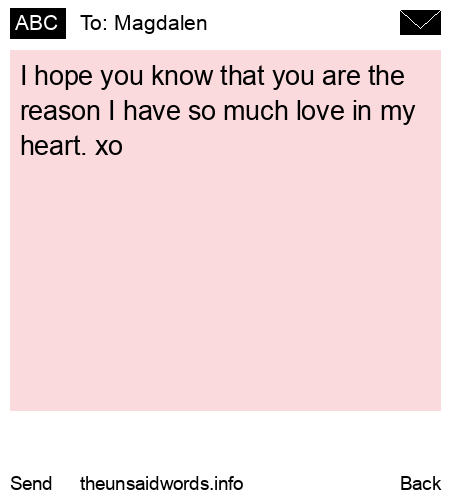 unsent message to Magdalen 