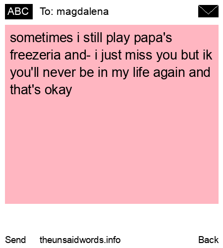 unsent message to magdalena