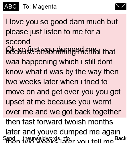 unsent message to Magenta