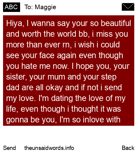 unsent message to Maggie