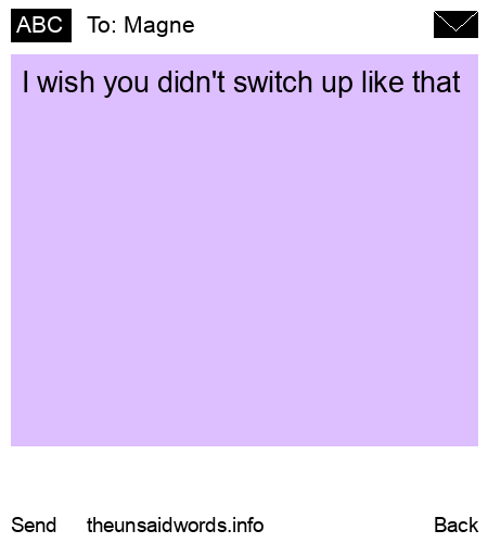 unsent message to Magne