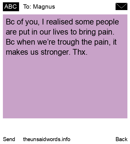 unsent message to Magnus