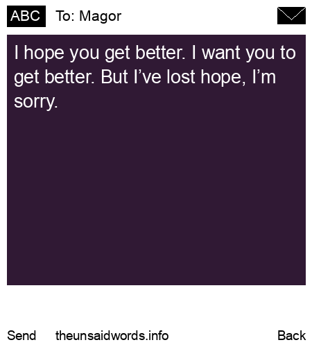 unsent message to Magor 