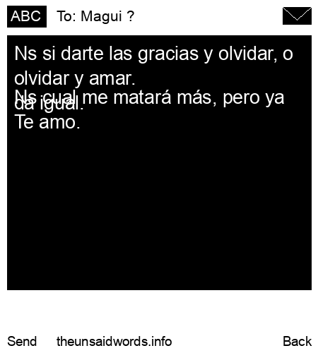 unsent message to Magui ?