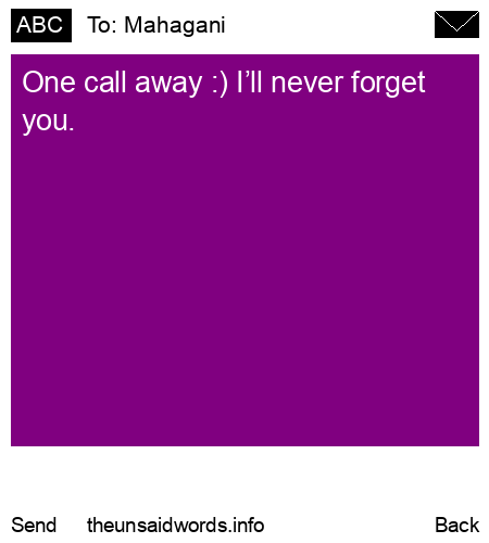 unsent message to Mahagani 