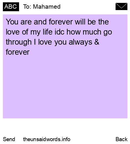 unsent message to Mahamed