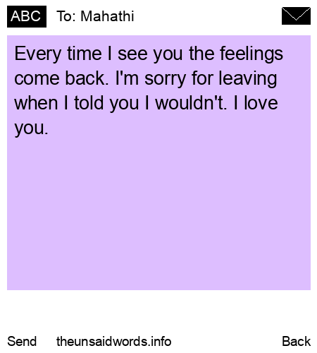 unsent message to Mahathi