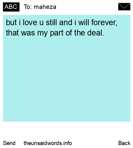 unsent message to maheza