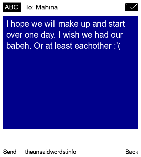 unsent message to Mahina