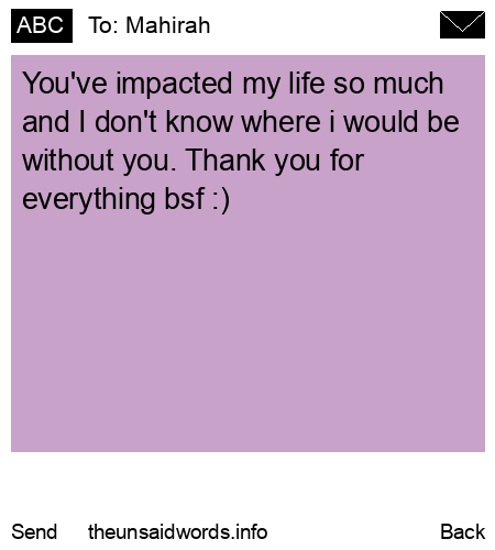 unsent message to Mahirah