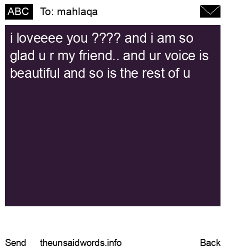 unsent message to mahlaqa