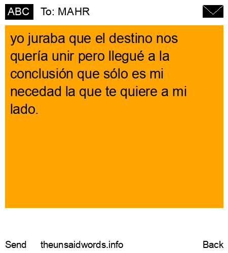 unsent message to MAHR