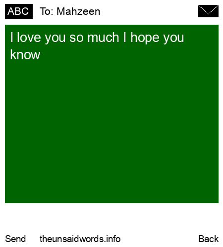 unsent message to Mahzeen